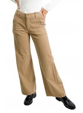 Chino palazzo in velluto a costine fine 